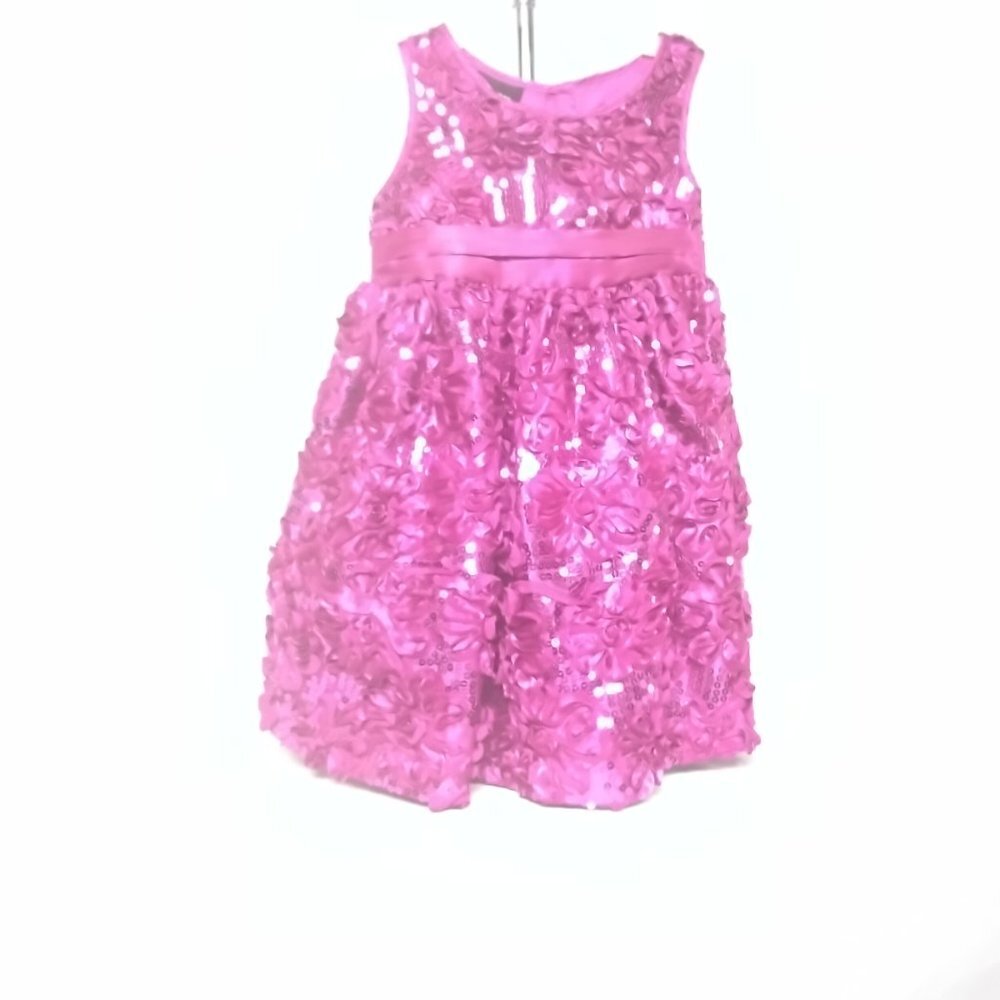 Holiday Edition Fuchsia Lace Tull & Sequins Easter Dress Infant 18 Months. NWOT